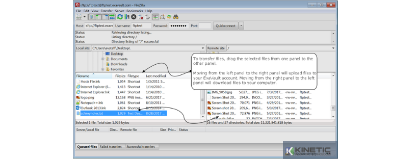 using filezilla to transfer files